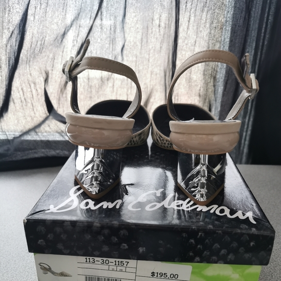 Sam Edelman Snakeskin Slingback Sandals Size 10 - Picture 3 of 9